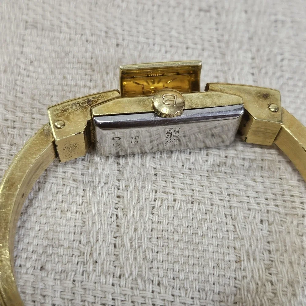 VTG Bucherer Hidden Dial Womens Bangle Bracelet Watch 17 Jewels Swiss UNTESTED